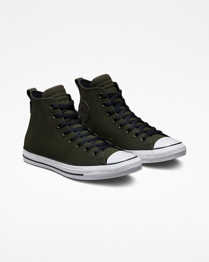 Pánské Boty Vysoké Converse Chuck Taylor All Star TecTuff Olivy Zelené Zelene Bílé Černé | CZ RPSD94